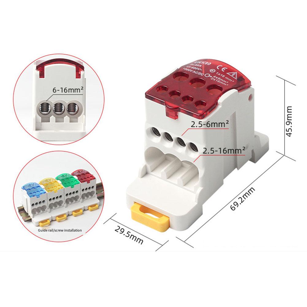 1PCS UKK80 Split Din Rail Terminal Block Junction Box Single - Pole Track - Type Junction Box Power Wire Electrical Connector