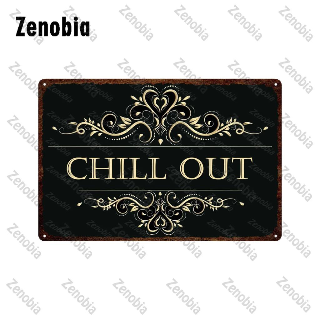 Fun Chill Out Zone Metal Signs Tin Signs Metal Posters Home Decoration Wall Stickers Chill Out Area Retro Tin Plate Wall Decor
