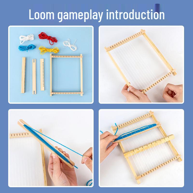 Children's Wooden Yarn Weaving Loom DIY Gift Set