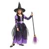 [mxcgzl] Kids' Halloween Witch Costume with Broom for Girls, Cute and Popular Costume for Cultural Festivals, School Festivals, and Events, Yellow