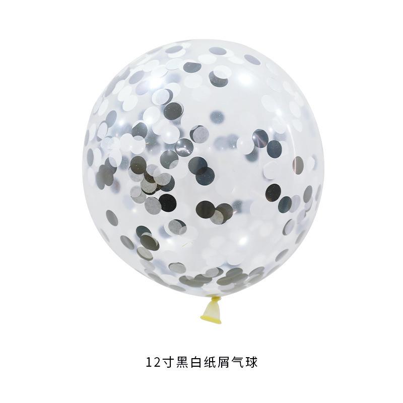 12 Inch Round Sequined Transparent Latex Balloon Birthday Wedding Opening Event Shopping Mall Decoration Party Decoration Supplies