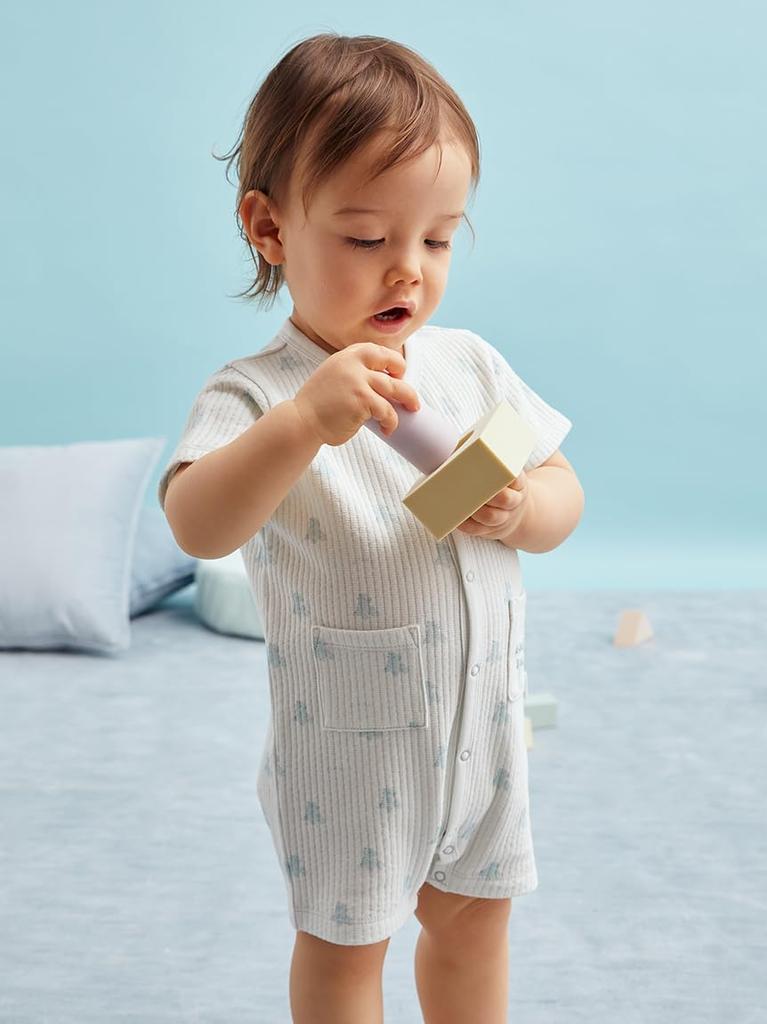 BABY stuffed animal pattern rompers PBCO259083 MNT 80 [Gelato Pique]
