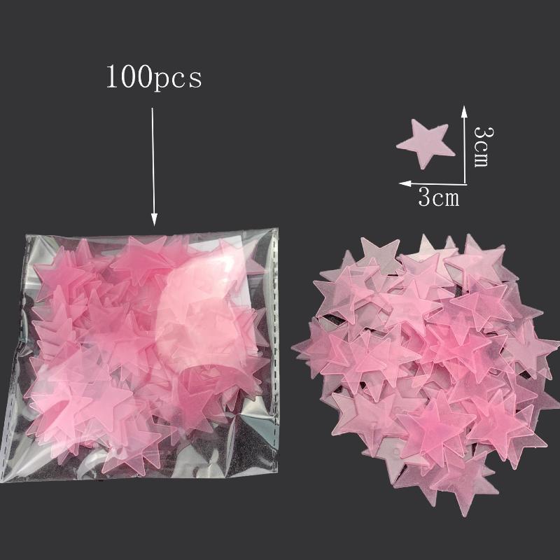 100 Stück Leuchtende Stern Wandaufkleber Geeignet für Schlafzimmer, Fenster, Decke Wanddekoration Schafft Exklusive Sternenhimmel Wände