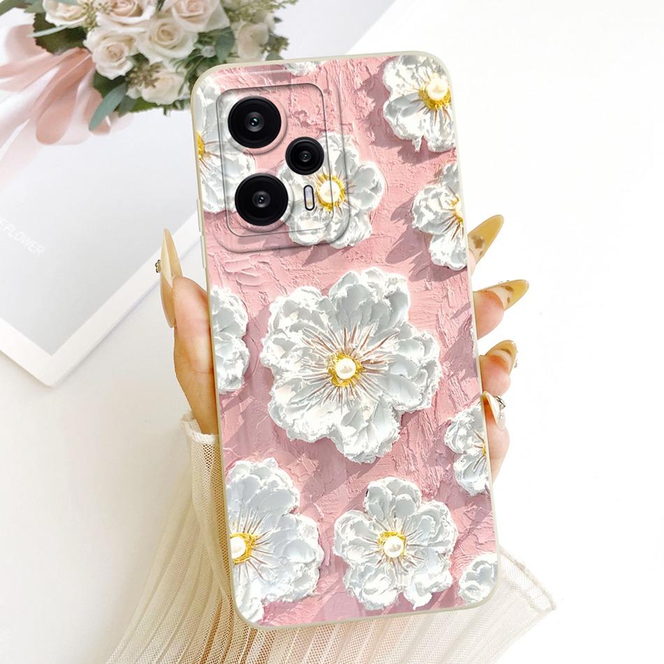 For Xiaomi Redmi Note 12 Turbo Cute Cat Flower Cartoon Phone Case For Redmi Note12 Turbo Shockproof Soft Silicone Bumpers