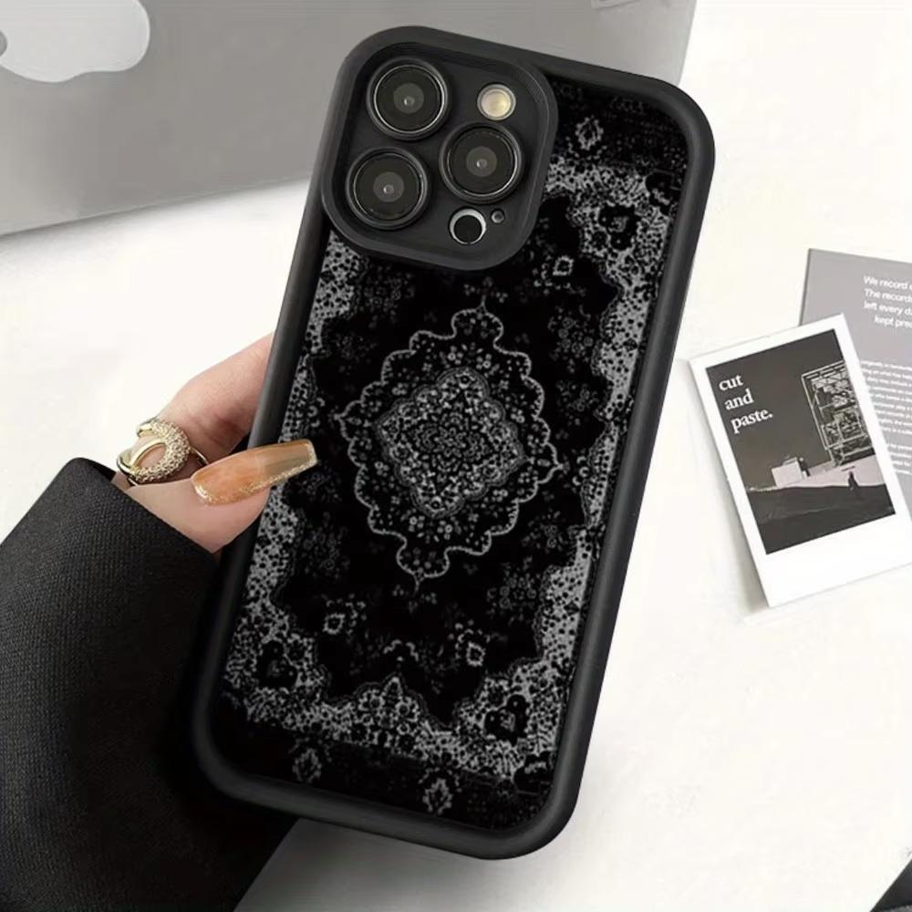 Gorgeous black pattern TPU Phone Case For iPhone 17 Pro Max 16E 15 Pro 14 13 12 11 Mini AIR XS XR XS 8Plus anti drop and shockpr