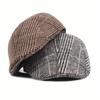 Vintage Plaid Flat Cap Unisex Lightweight Beret Newsboy Hats Classic British Style Duckbill Cap for Women & Men