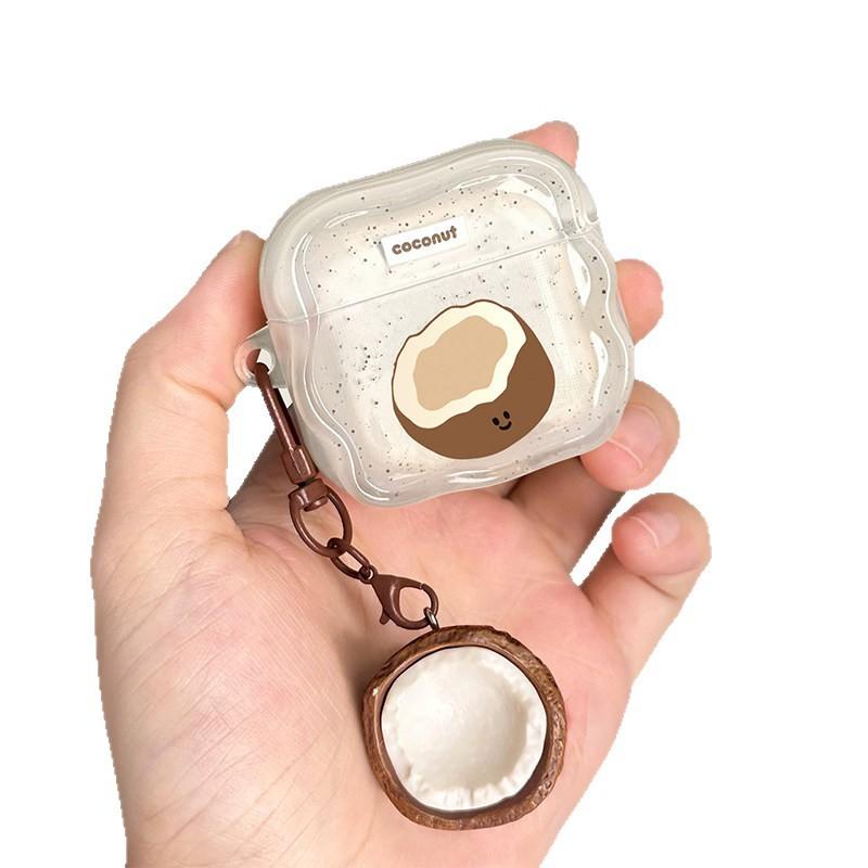 Summer coconut earphone case is suitable for airpodspro3 second generation airpods4/2 apple case transparent