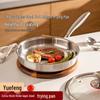 Stainless Steel Non-stick Flat-bottom Frying Pan - Food-grade Omelet & Steak Pan