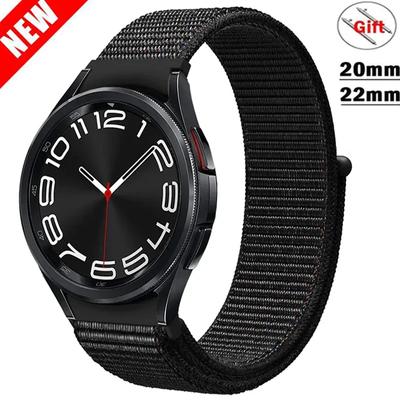 Nylonowa pętla do Samsung Galaxy Watch 6 5 Pro/4/classic/gear s3 frontier/active Sport Bransoletka Huawei Watch GT2 3 22mm 20mm Pasek