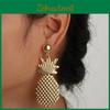 Mode Gouden Ananas Design Metalen Dames Oorbellen Voor Dagelijks Gebruik