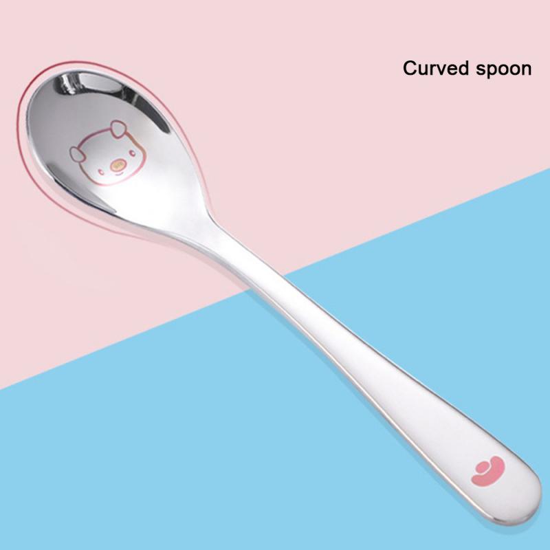 Baby Feeding Spoon Of Human Engineering Cute Cartoon Design Durable Perfect For Self-feeding Can Be Washed In The Dishwasher Fun