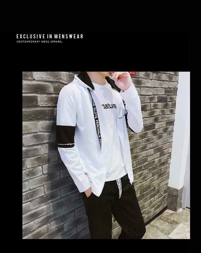 2019 Autumn Men's Two-Piece Set: Japanese Korean Style Hoodie & Sports Jacket