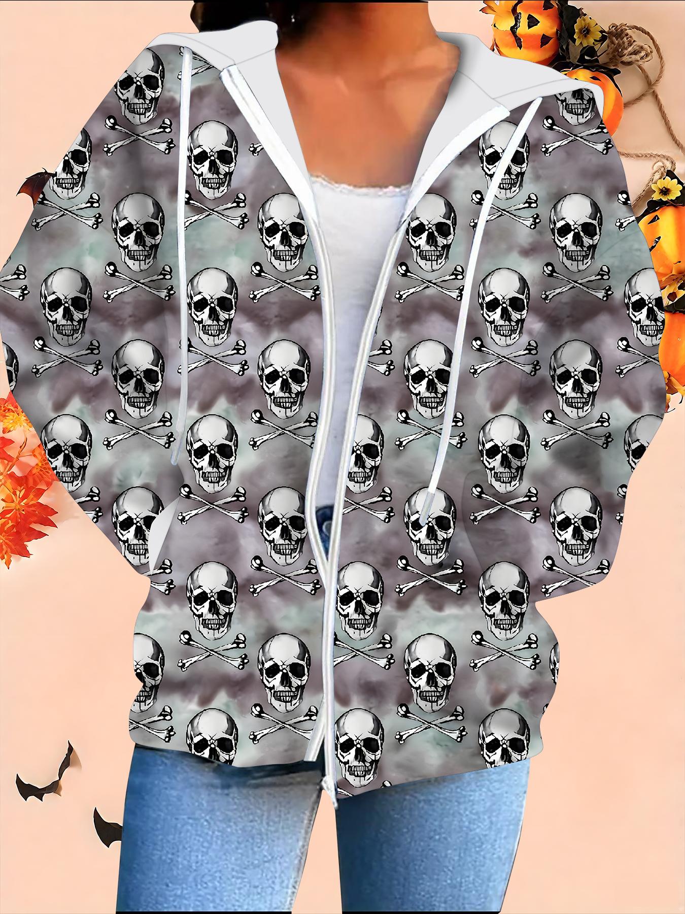 

Хэллоуин Кардиган с капюшоном 3D-принт Большой размер Осень Зима Ретро 6XL серый