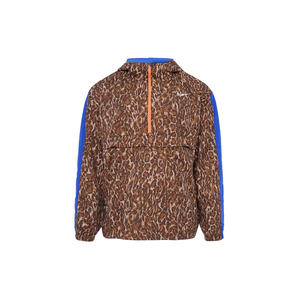 Nike Leopard Print Hooded Sports Jacket Men Jackets Brown BQ8185-786
