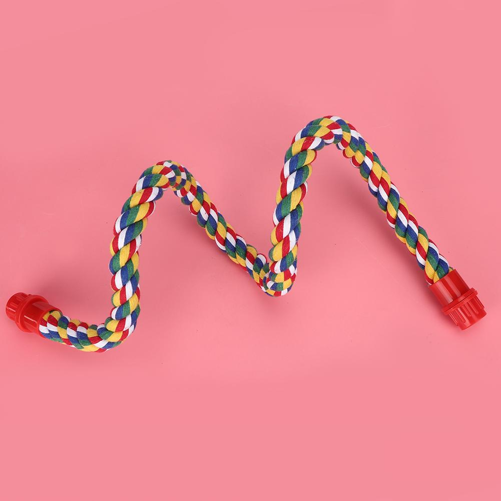 Colorful Hanging Cotton Rope Bird Standing Frame Comfortable Parrot Chewing Climbing Grinding Rod
