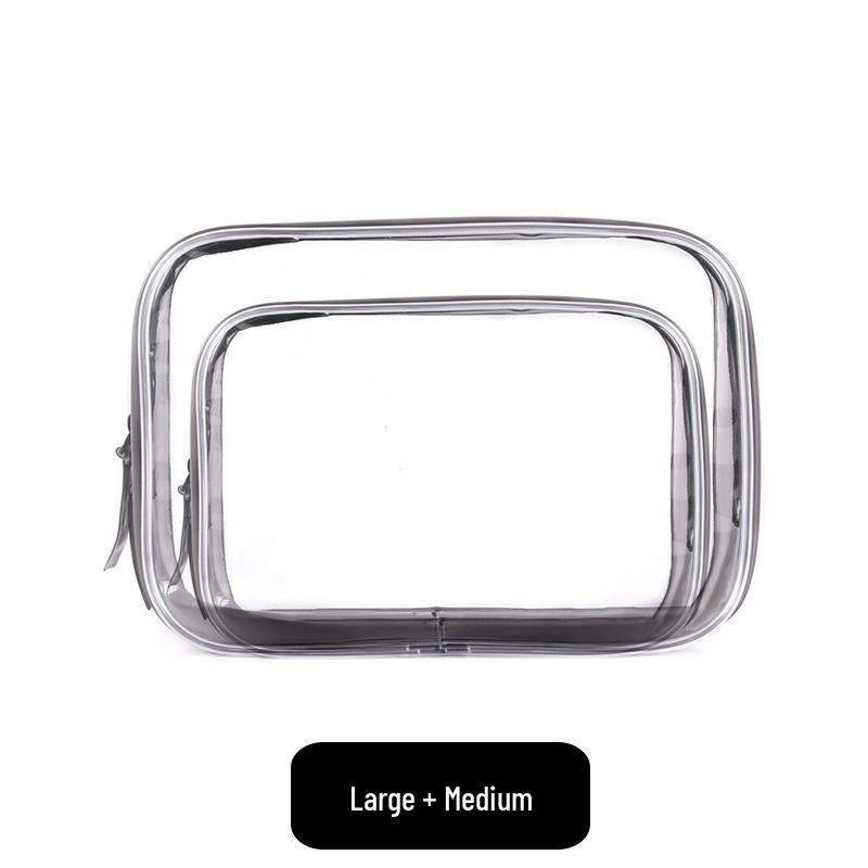 Large Capacity Waterproof Transparent Makeup Bag - Portable Toiletry Organizer for Travel