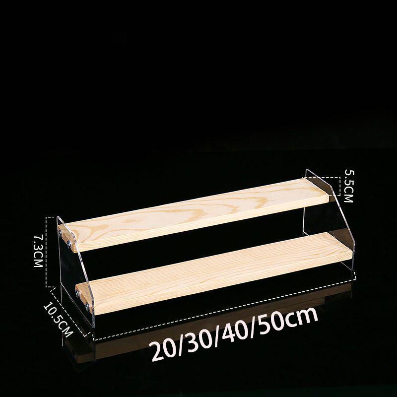 1-7 Step Acrylic Wood Display Stand Wooden Tiered Display Riser Shelf Organizer Rack for Perfumes Figures Collectibles Cupcakes length 20cm 5540₽