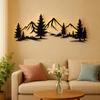 Metal Wall Art Mountain Forest Black Decor For Living Room Bedroom Office Modern Farmhouse Rustic Nature Inspired Wall Hanging Sign
