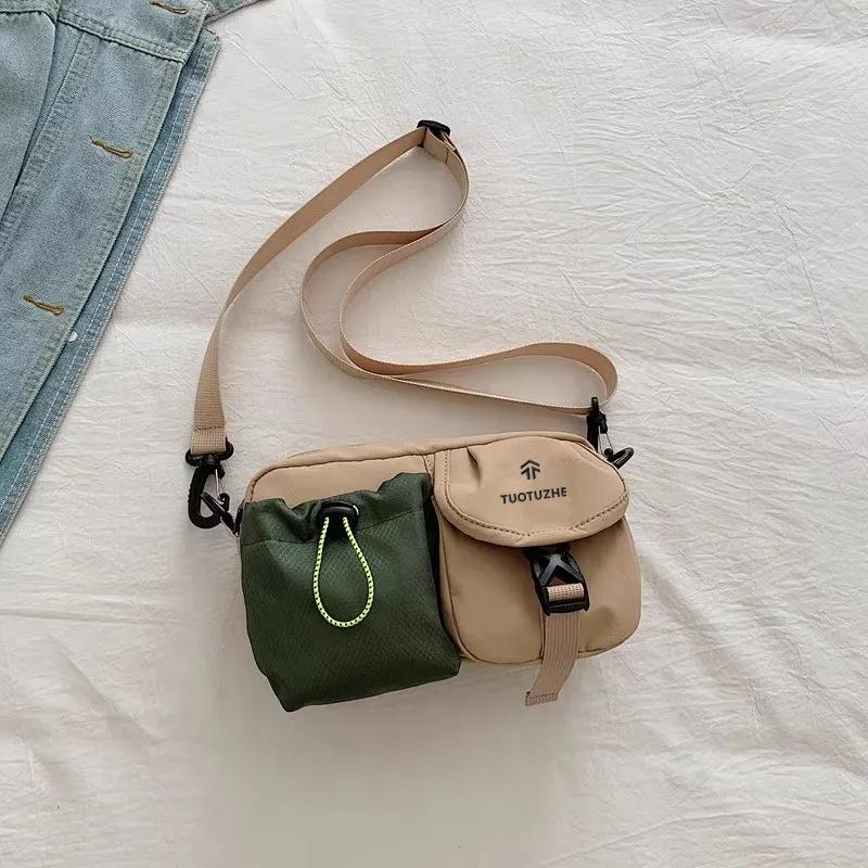 

Premium commuter mobile phone messenger small bag women s 2025 new contrasting color multi-pocket nylon shoulder bag No specification хаки