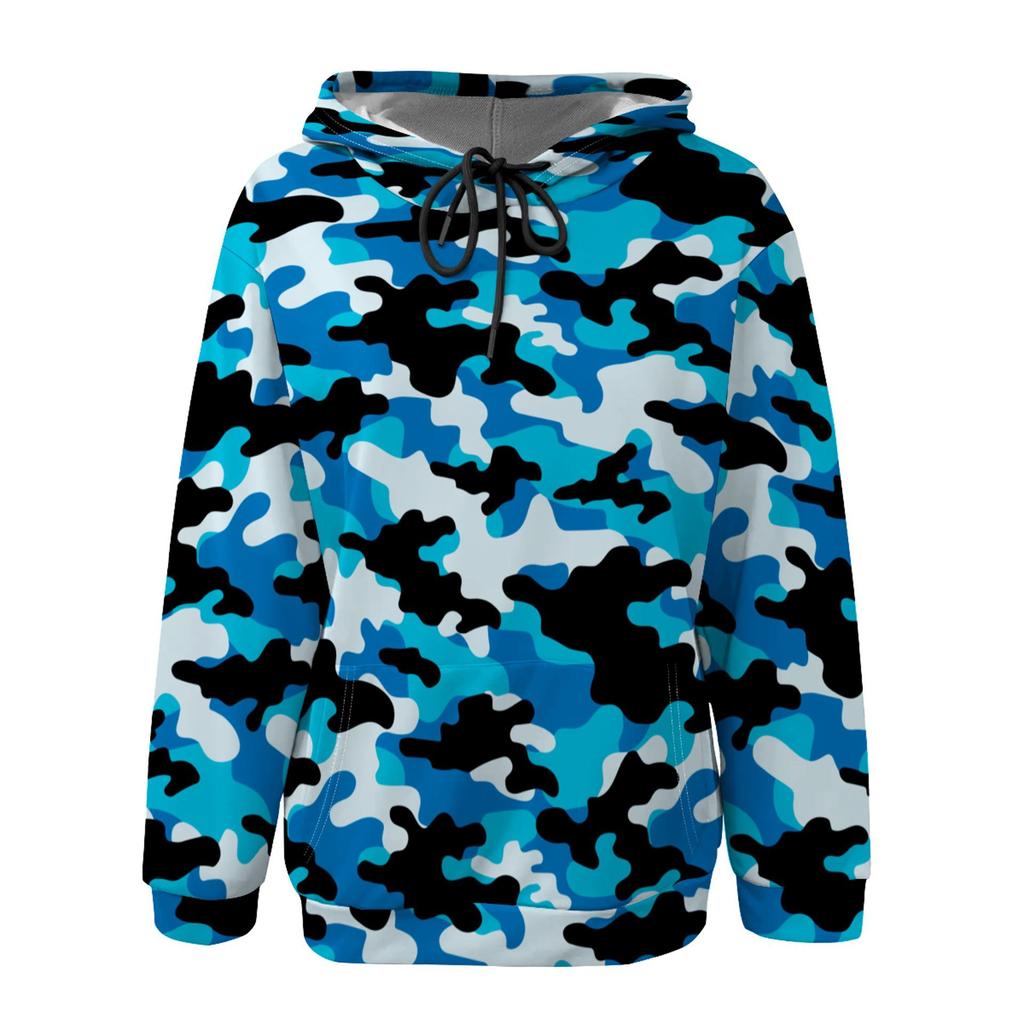 European & American Multi-color Camouflage Hoodie with Patch Pockets (H10552)