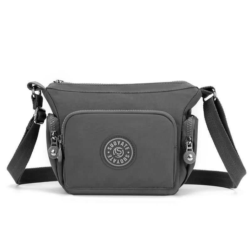 Женская сумка этикетка осенний свет женская сумка-пельмень через плечо нейлоновая сумка дорожная сумка серый