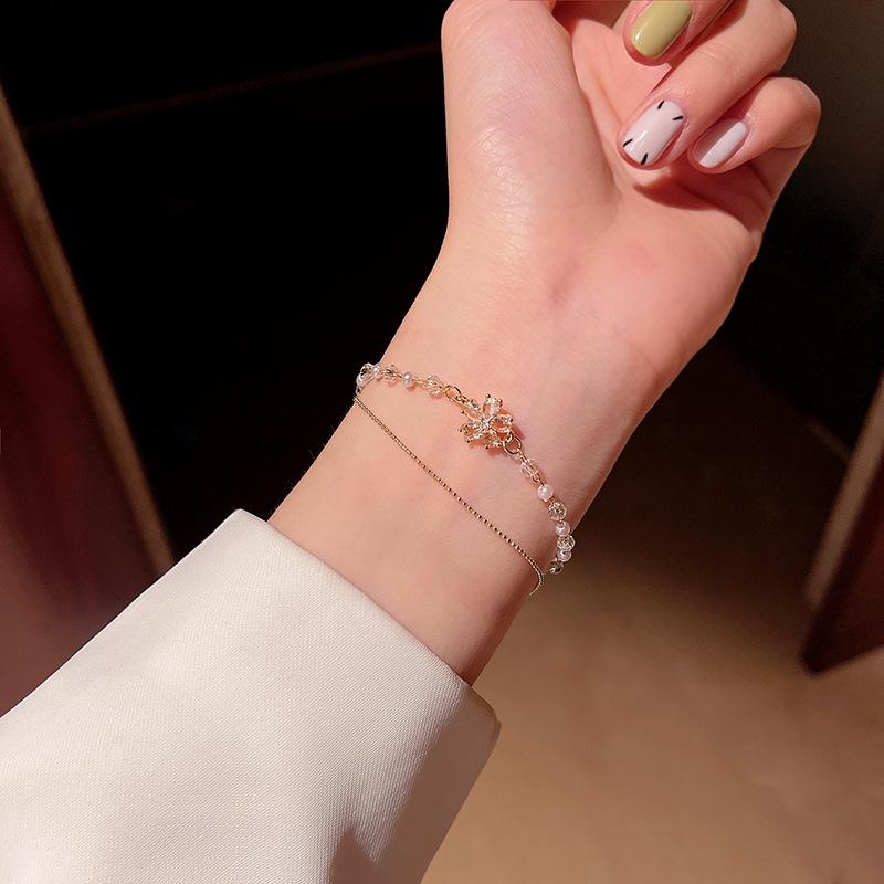 Full of Rhinestones Adjustable Golden Plated Stainless Steel Bracelet For Women 2022 New Trendy Square Zircon Bracelet
