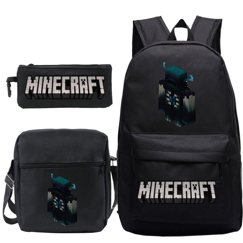 Game Minecraft Printed Children'S School Bag Oblique Span Bag Stationery Pencil Bag Student Backpack Set