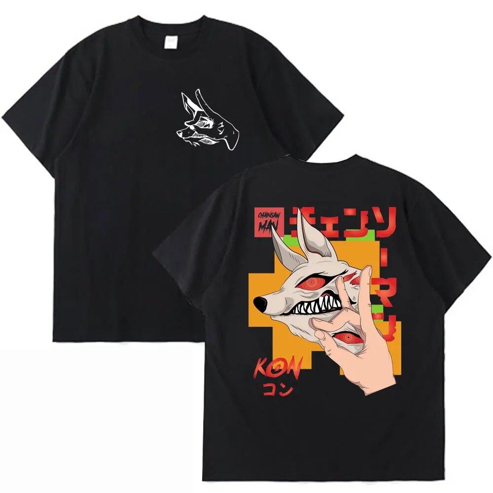 

Аниме Бензопила Унисекс Хаякава Аки Fox Devil Kon Графическая футболка Летняя унисекс Женская повседневная футболка Уличная футболка Unisexga Футболка унисекс XL