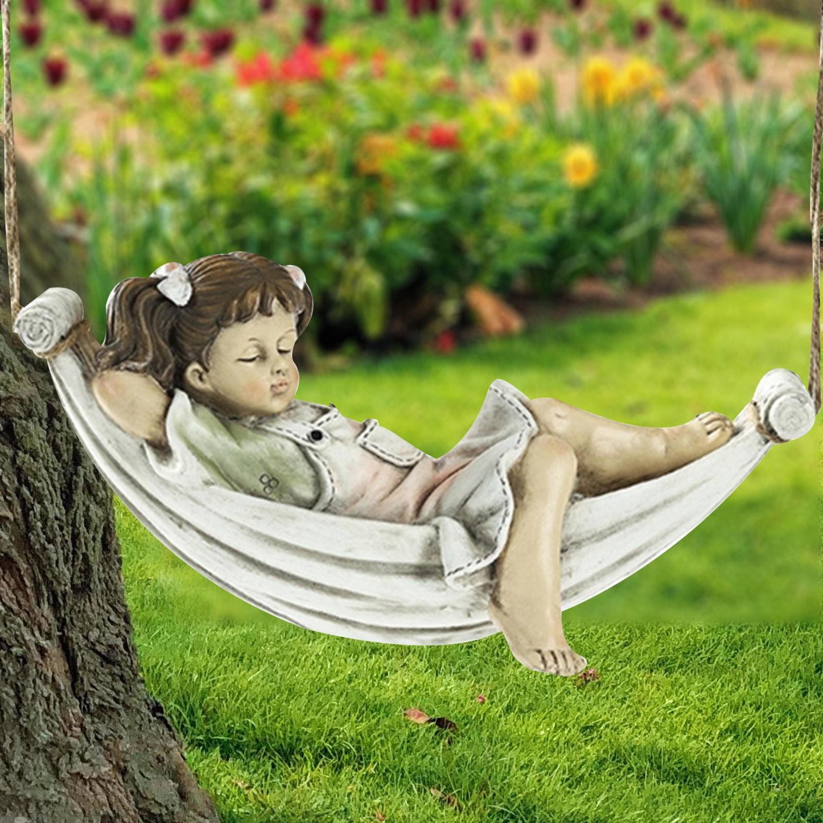

Tree Hanging Statue, Yard Lawn Garden Ornament Backyard Hammock Swing Sculpture