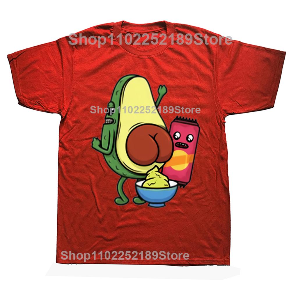 Pooping Manufacturing Avocado Vegan Lover Printed T Shirts Men Breathable Tees Summer Cotton Tshirt Hip Hop Loose TShirt S