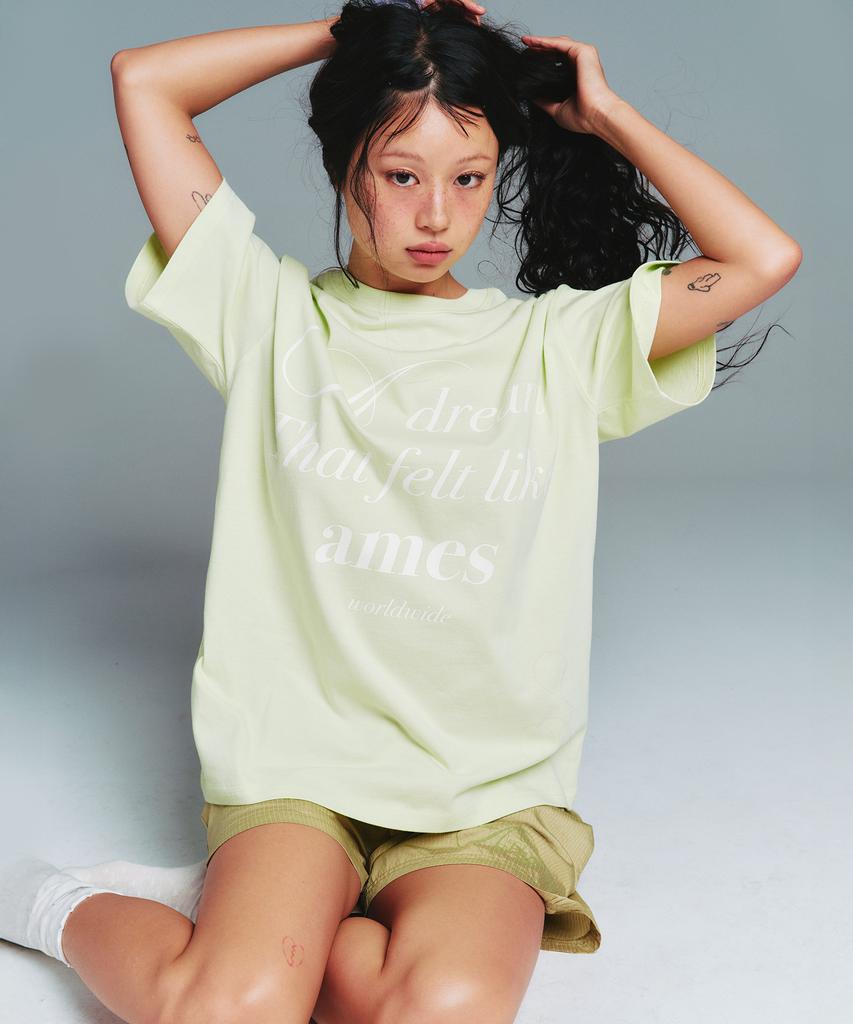 AMES-WORLDWIDE Classic Grace Typo Tee Green