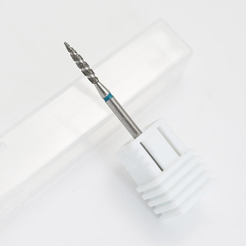 Diamond Nail Bits Tornado Flame Cuticle Drill Bit Manicure Cutter Rotary Burr Drill Accessories Spiral Nail Polishing Mills Tool