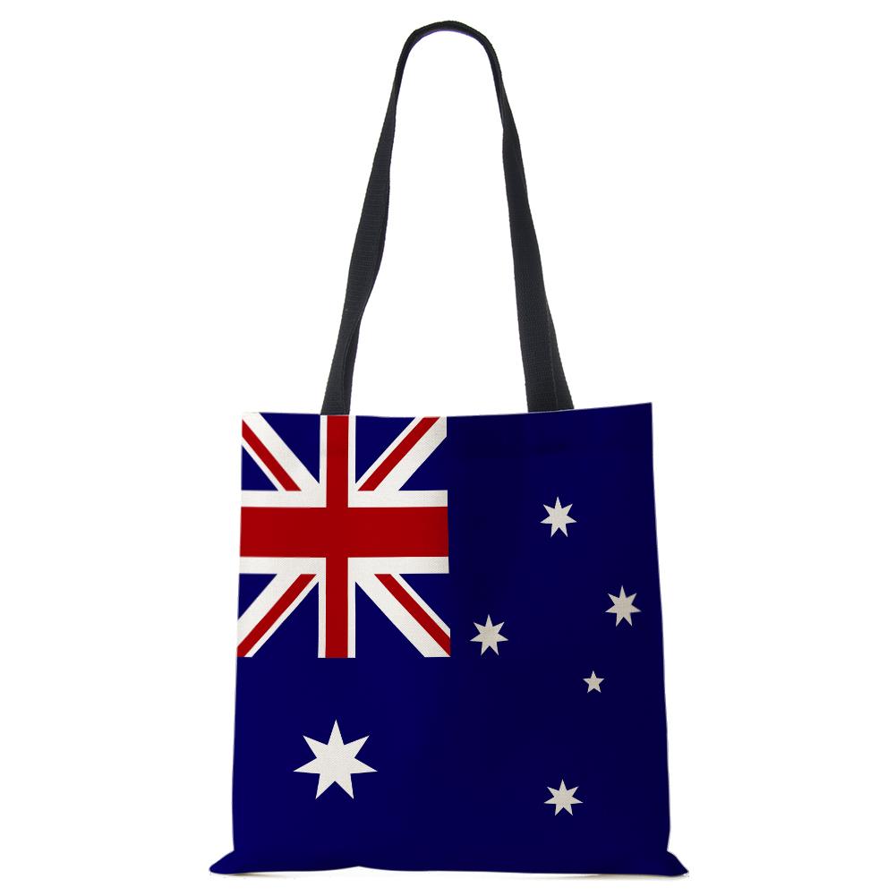 World Cup Flag Women Handbag Linen Totes Casual Traveling Beach Gift Bags CLE