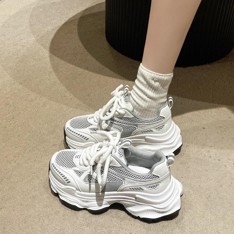 Women's Chunky Sneakers Mesh Breathable Casual Shoes 2025 New Women's Dad Shoes Luxury Platform Tennis Shoes Zapatillas De Mujer