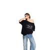 New Summer Letter Print Slant Shoulder Loose On Casual Design Spice Girl Lazy Short Sleeve T-Shirt Women's Clothing