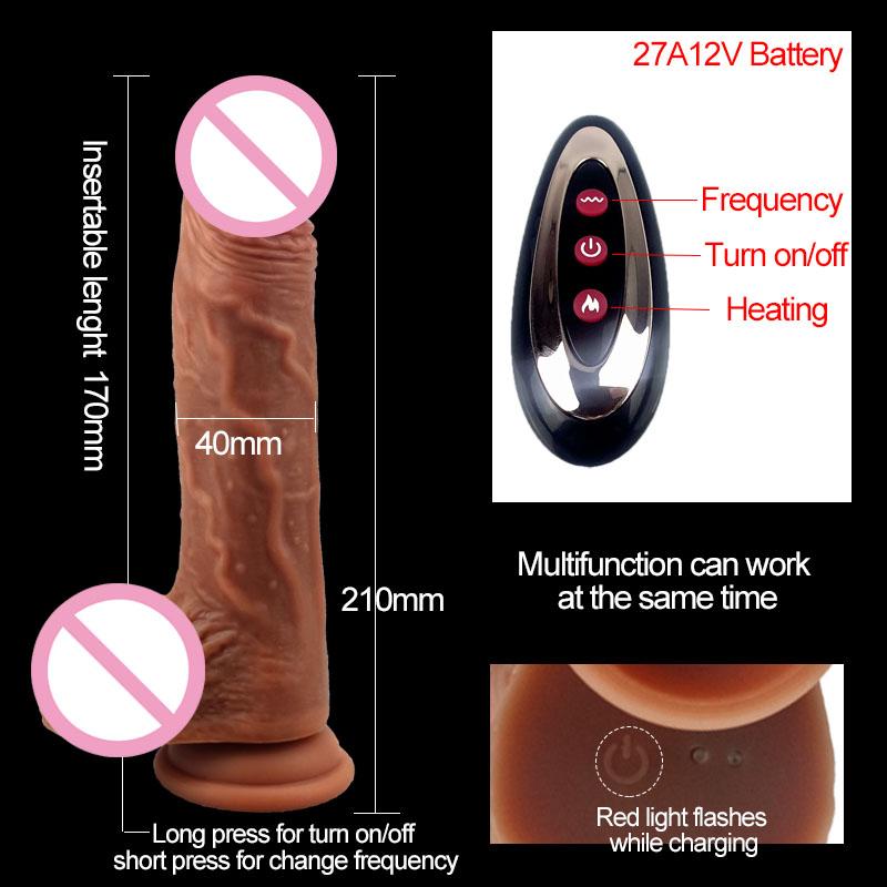 Big Dildo Vibrator Automatic Telescopic Heating Vibrators Penis Suction Cup Dildo Realistic Dildos For Women Sex Toys For Womans