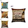 Linen 18" Cotton Pillow Case Vintage Beer Wine Bottle Sofa Throw Cover Cushion