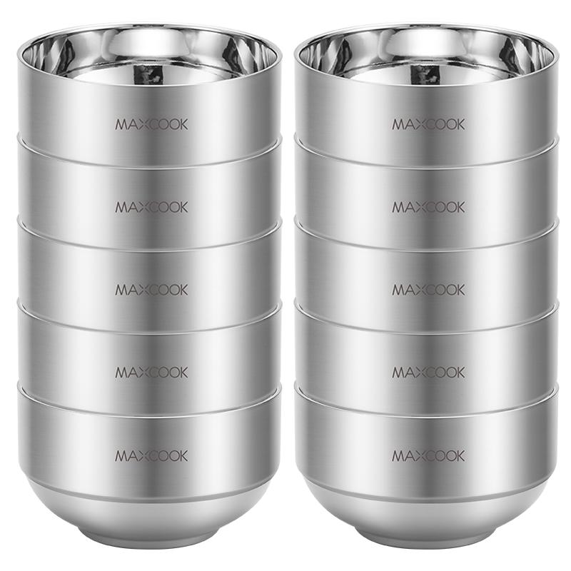 Maxcook 304 Stainless Steel Double-Layer Insulated Bowls