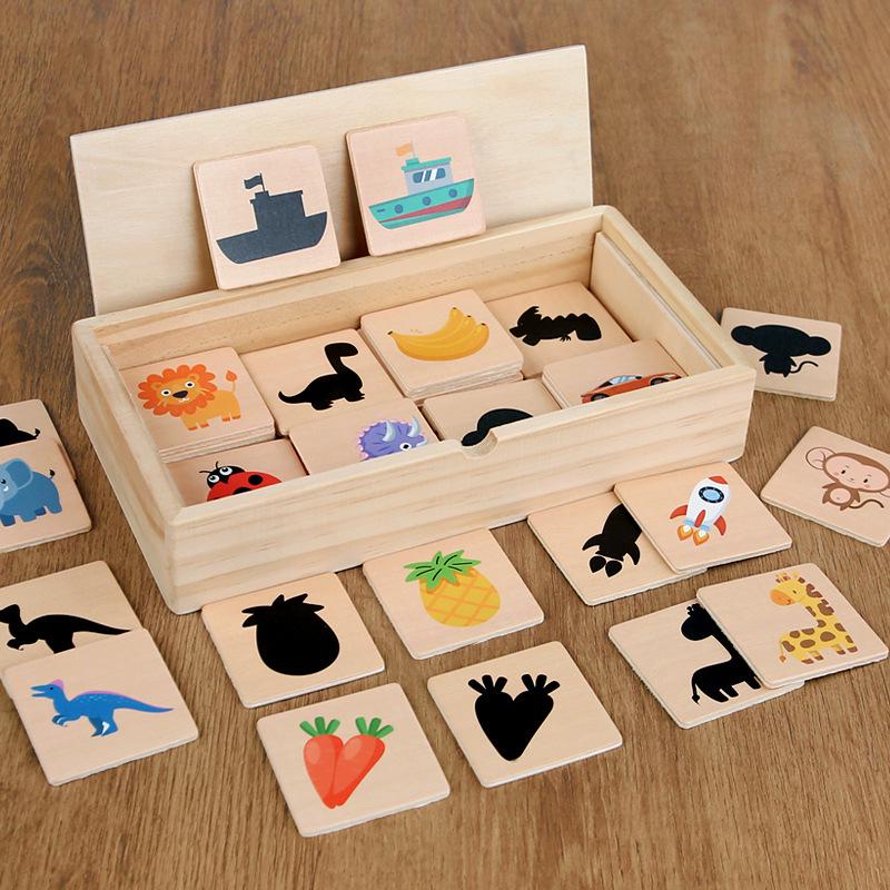 

Montessori Wooden Shadow Shape Matching Puzzle for Kindergarten