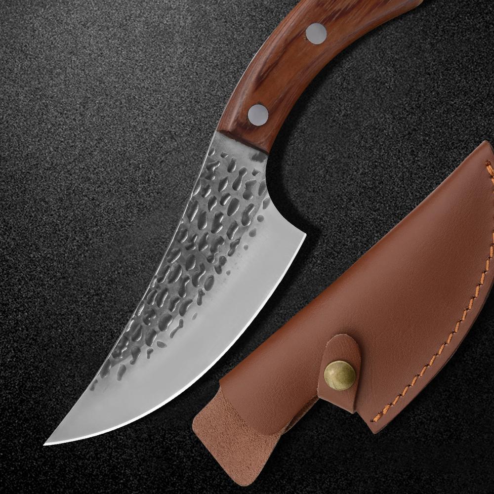 

XYJ Полный Нож Tang Boning 5,5-дюймовый ручной работы Кованый кухонный нож с оболочкой для ношения