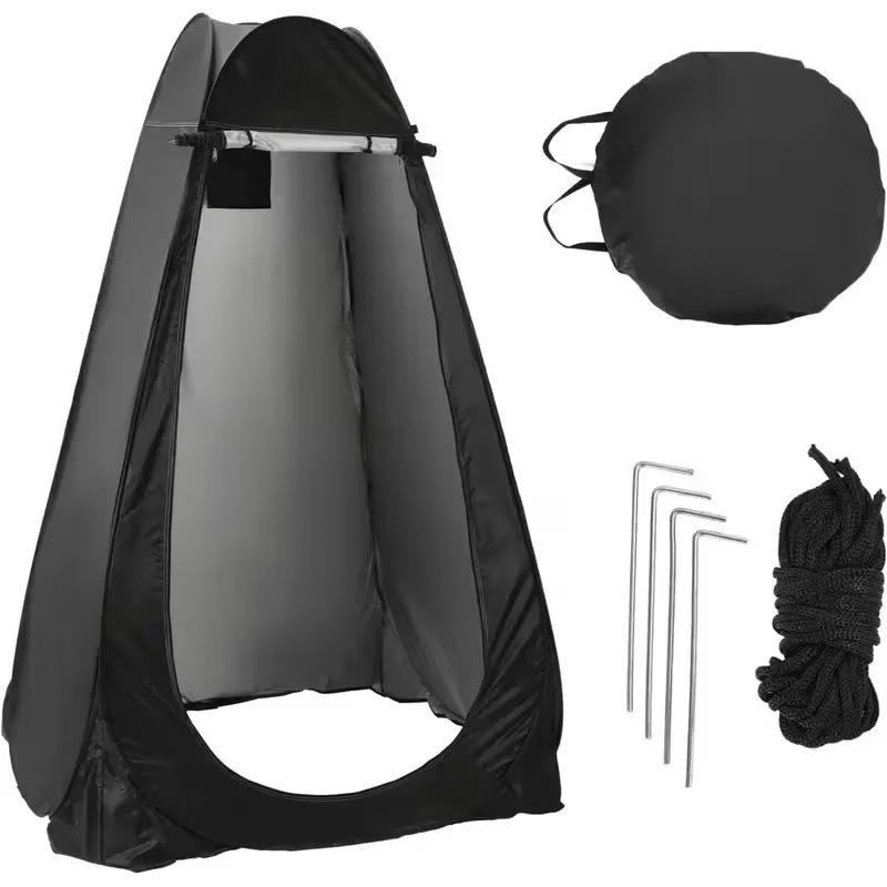 Galvanized Steel Pop-Up Privacy Tent 4-Season Portable Foldable Shower Toilet Tent for Camping Hiking Outdoor Travel Changing