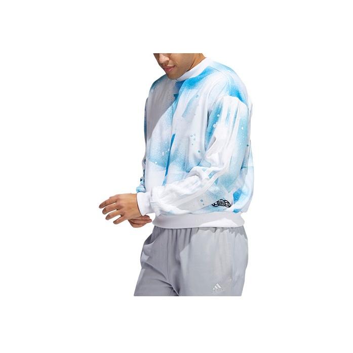 Adidas Trae Young Basketball Print Свободная толстовка с круглым вырезом Мужская толстовка белая HF0750 M