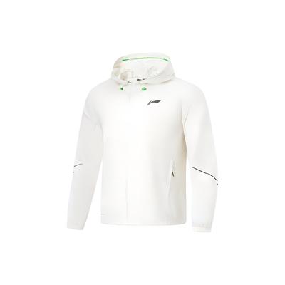 Li Ning Running Series Solid Color Hooded Water-Resistant Windbreaker Men Outerwear Silver-Birch-Gray AFDU051-3