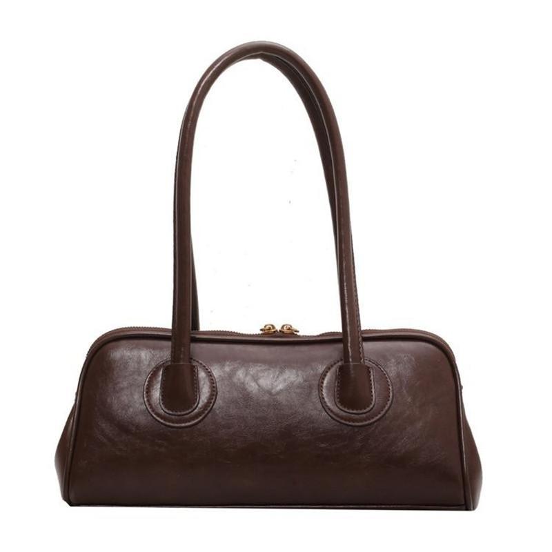 

Classic Leather Handbag, Retro Simple Shoulder Underarm Bag, Elegant Stylish Baguette Tote Bag for Women Everyday Collocati кавовий