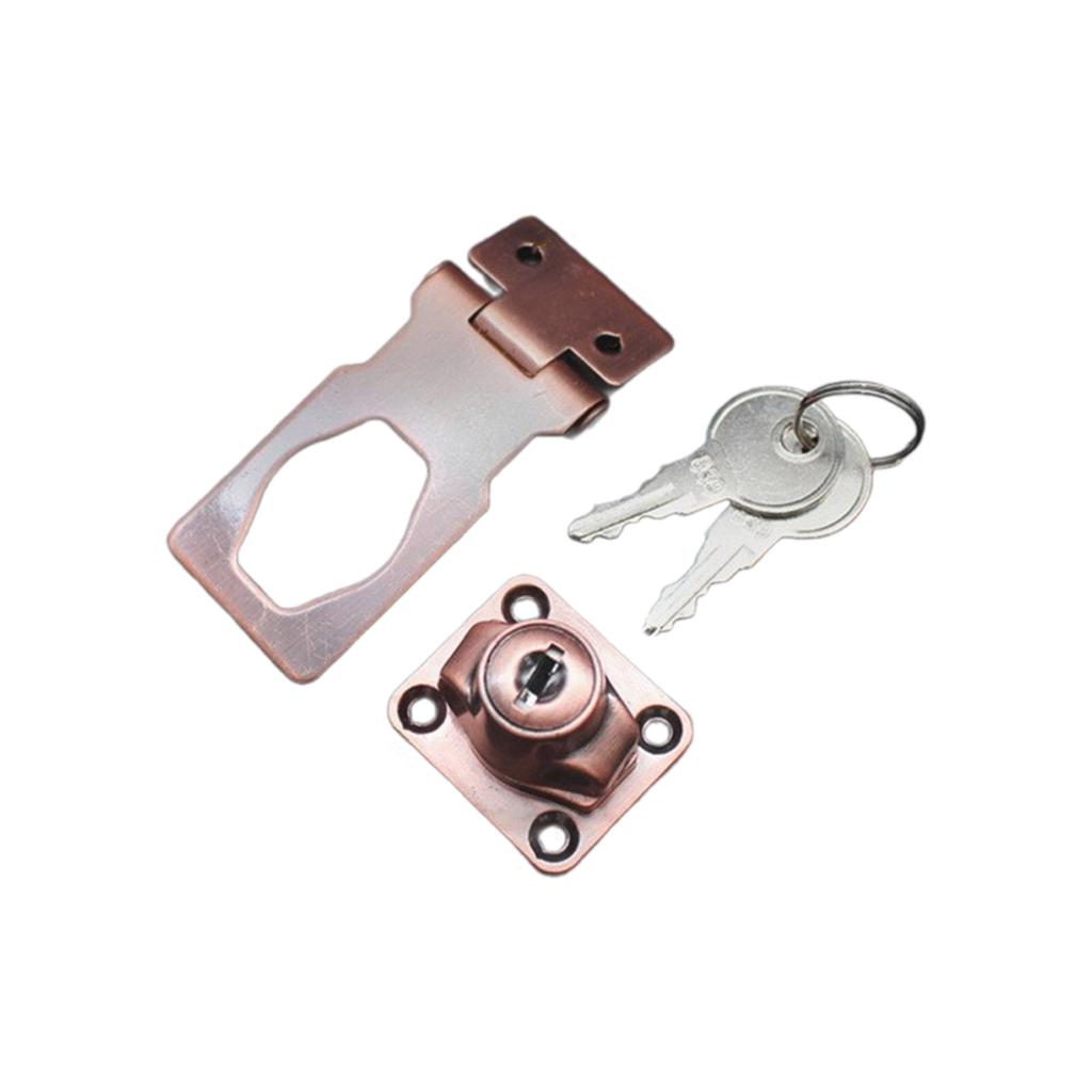 Industrial Locking Hasp Security Door Clasp Lock Safety Padlock Hasp Heavy Duty Safety Hasps with Key for Household