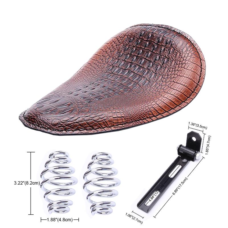 Motorcycle Leather Saddle Seat Retro Black Leather Solo Seat for Harley Custom Chopper Bobber Honda Yamaha Kawasaki Suzuki