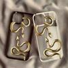 Luxury Black Gold Snake Phone Case For iPhone 15 16 17 Pro Max Cases iPhone 14 13 12 11 Pro Max 16E Mini XS XR X 7 8 Plus Cover
