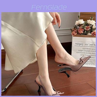 Title Womens Elegant Pu Pack Head Open Back High Heel Sandals For Spring Fashion