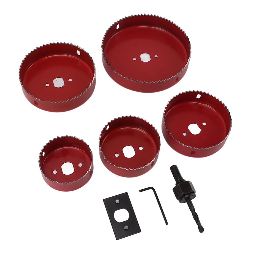 8 Piece Set Hole Saw Center Drill Bit Cutting Hole Opener Woodworking Hole Cutter for Metal Plastic Wood Plate