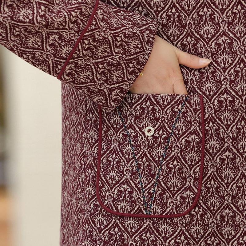 Women's clothing loose large size lapel jacket temperament high-end old lady cardigan top